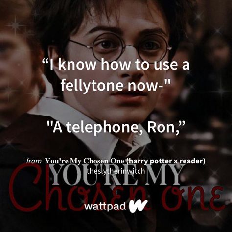 I'm reading "𝐘𝐨𝐮'𝐫𝐞 𝐌𝐲 𝐂𝐡𝐨𝐬𝐞𝐧 𝐎𝐧𝐞 (harry potter x reader)" on #Wattpad #fanfiction. Harry Potter Imagines Wattpad, Harry Potter X Reader, Harry Potter Wattpad, Hp Fanfiction, Wattpad Quotes, Harry Potter Fanfiction, Chosen One, X Reader, Wattpad Fanfiction