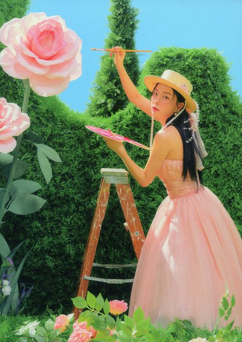 Feel My Rhythm Photoshoot, Feel My Rhythm, Red Velvet Photoshoot, Festival 2022, Kpop Drawings, Bullet Journal Design Ideas, Red Velvet Seulgi, Giant Flowers, Girl Cakes