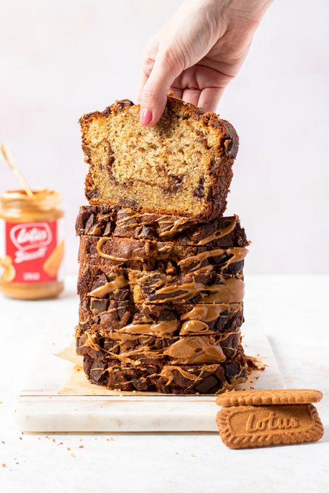 Biscoff Spread Recipes, Easy Banana Bread Recipes, Biscoff Banana, Biscoff Cookie Recipe, Biscoff Recipes, Bread Banana, Biscoff Cake, Biscoff Cookie Butter, Biscoff Spread