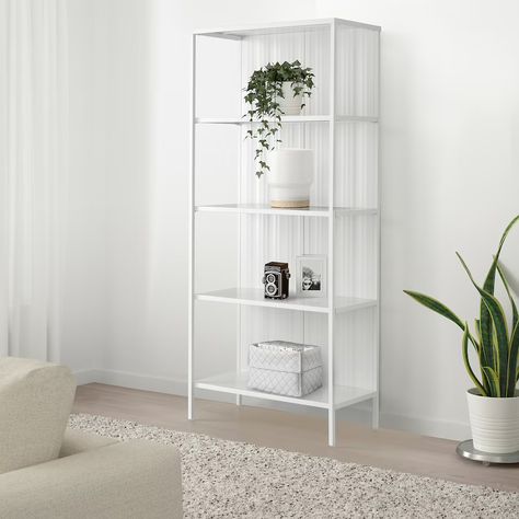 SPONGDAL Shelf unit, white. Learn more - IKEA Freestanding Shelf, Recycling Facility, Winter Coffee, Shelf Supports, Modern Kitchens, Shelf Unit, Ladder Bookcase, Ikea Furniture, Hardware Store