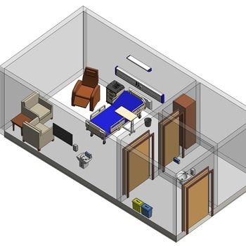 20 Isolation Room (Revit families) Isolation Room, Revit Families, Revit Family, Care Facility, Health Care, Bedroom