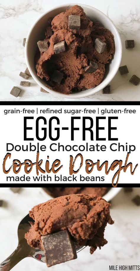 Egg Free Cookie Dough Recipe, Sugar Free No Bake Desserts, Chocolate Chip Cookie Dough Recipe, Double Chocolate Chip Cookie, Edible Chocolate Chip Cookie Dough, Edible Cookie Dough Recipe, Cookie Dough Recipe, Healthy Cookie Dough, Chocolate Cookie Dough