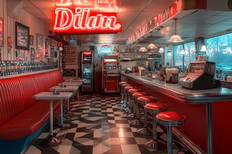 ### **Printable Digital Artwork Step back in time with this vibrant digital art of a classic American 1950s diner. Featuring iconic red booths, neon signs, and a nostalgic jukebox, this retro-inspired piece adds a touch of mid-century charm to any space. Perfect for lovers of vintage decor or anyone looking to infuse their home with bold colors and nostalgic vibes. Available as a high-quality printable file. ### **Included files ### With this purchase, you will receive 1 𝐉𝐏𝐆 𝐟𝐢𝐥𝐞 in 𝐇𝐢𝐠𝐡 𝐑𝐞𝐬𝐨𝐥𝐮𝐭𝐢𝐨𝐧 (300 DPI or more) that are able to print over on large sizes. ◆ 3:2 Ratio for: Inch: 15"x10 | 18"x12 | 21"x14 | 24"x16 | 30"x20 | 36"x24 (up to 90x60cm) **Download After payment has been cleared, Etsy automatically sends your files. You can immediately access and download yo Diner Drawing, Jukebox Vintage, Neon Diner, 1950s Diner, Americana Aesthetic, 50s Diner, Nostalgic Vibes, Red Chrome, Retro Neon