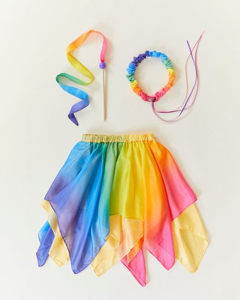 Prince Dress Up, Enchanted Dress, Rainbow Garland, Princess Hat, Rainbow Skirt, Knight Costume, Dress Up Boxes, Fairy Skirt, Fairy Dresses