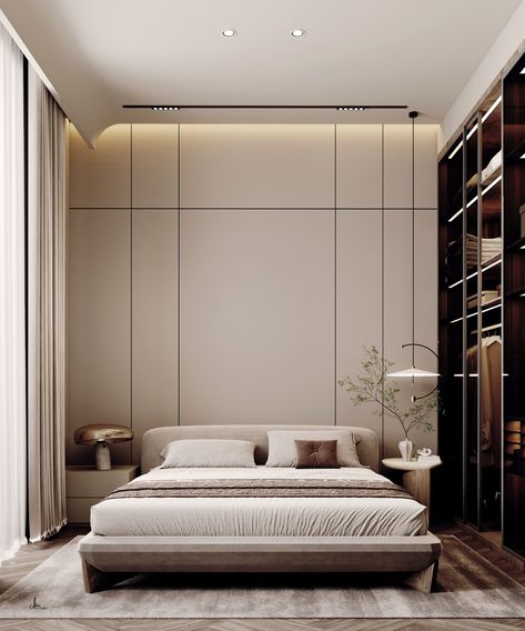 Minimalist Bedroom :: Behance Luxurious Minimalist Bedroom, Scandinavian Interior Bedroom Minimalism, Minimal Small Bedroom, Bedrooms Interior Design, Scandinavian Interior Bedroom, Bedroom Modern Minimalist, Bedroom Minimal, Bedroom Behance, Bedroom Workspace