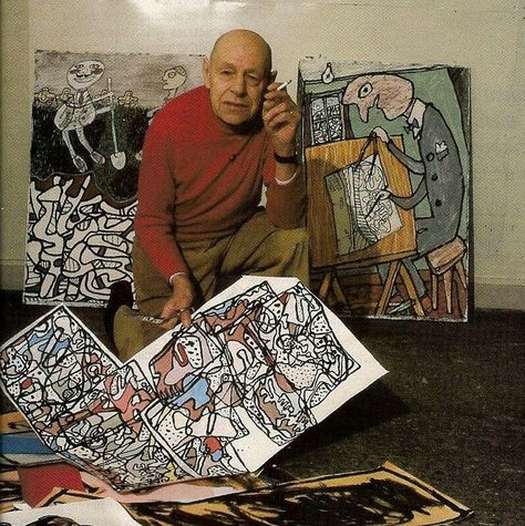 Jean Dubuffet (1901-1985). Artists Studios, Jean Dubuffet, Pablo Picasso Paintings, Picasso Paintings, Art Brut, Arte Popular, Naive Art, Outsider Art, Famous Artists