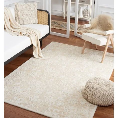 SAFAVIEH Handmade Metro Rudolfa French Country Wool Rug - Bed Bath & Beyond - 34288898 Family Room Rug, Country Area Rugs, Chic Rug, Ivory Area Rug, Area Rug Sizes, Floral Area Rugs, Transitional Area Rugs, Antique Farmhouse, Modern Floral