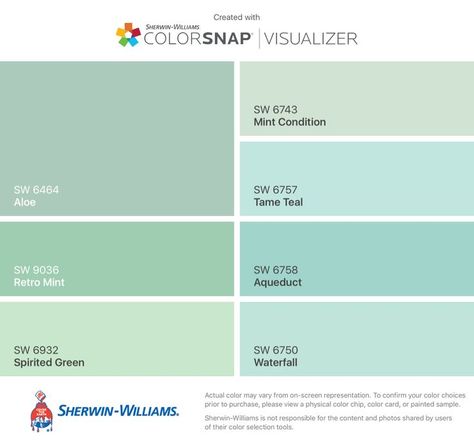 Upstairs guest bath - Retro Mint Mint Green Paint Color, Mint Paint Colors, Paint Color Bathroom, Mint Green Paint, Mint Green Paints, 2024 Color Palette, Mint Green Bedroom, Mint Green Kitchen, Green Kitchen Walls