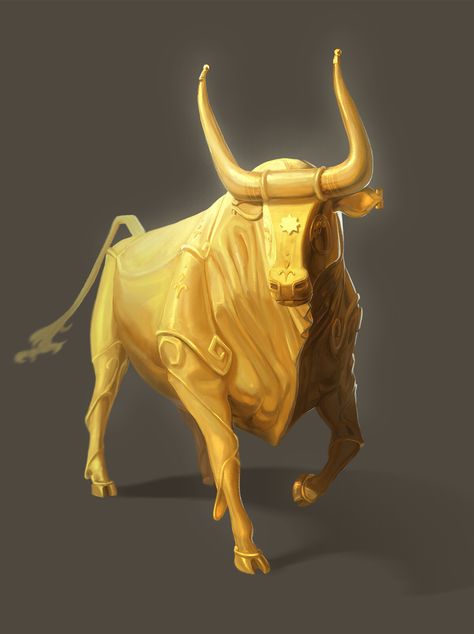 Wooden Peter's Ox, Gabriella Lorincz on ArtStation at https://www.artstation.com/artwork/XB9AdR Ox Art, Ox Tattoo, Elemental Dragons, Bull Painting, Cow Illustration, Bull Art, Bull Tattoos, Chinese New Year Greeting, Apple Logo Wallpaper Iphone