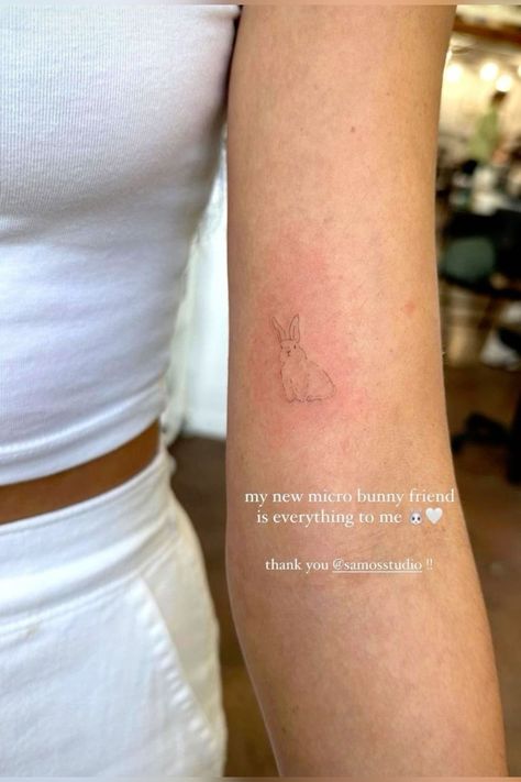 Rabbit Fine Line Tattoo, Bunny Fine Line Tattoo, Dainty Bunny Tattoo, Fine Line Rabbit Tattoo, Simple Rabbit Tattoo, Fine Line Bunny Tattoo, Simple Bunny Tattoo, Bunny Rabbit Tattoo, Rabbit Tattoo Ideas