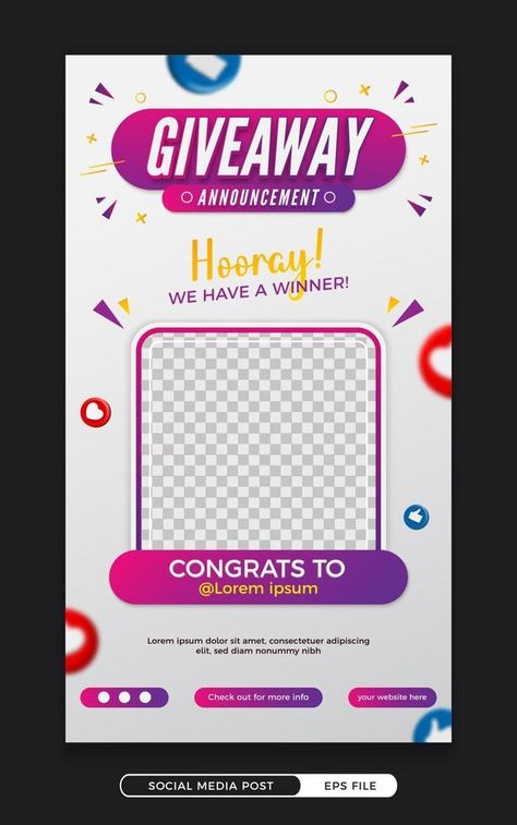 Winner Announcement Design Instagram, Giveaway Winner Template, Giveaway Winner Announcement Instagram, Announcement Instagram Story, Giveaway Winner Announcement, Giveaway Template, Social Media Contests, Website Sign Up, Story Post