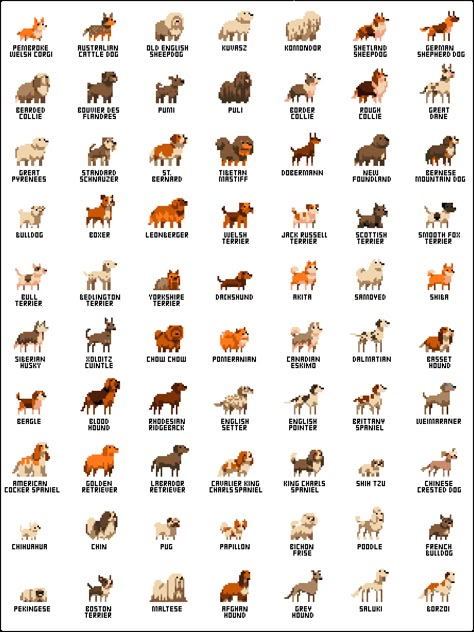 Pixel Art Dog, Dog Pixel Art, Pixel Dog, How To Pixel Art, Pixel Pokemon, Cross Stitch Family, Pixel Characters, Pixel Animation, Pixel Art Tutorial