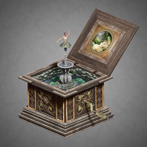 Pond With Fish, Antique Music Box, Music Box Ballerina, Wooden Music Box, Music Box Vintage, Mahō Shōjo, Musical Box, Music Box Jewelry, Old Music