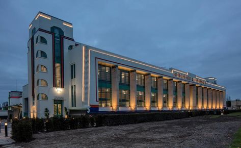 The iconic Hoover Building opens as residential apartments | Wallpaper* London Uk Apartments, Hoover Building, Apartment Wallpaper, Art Deco Room, Apartment Block, Deco Living, London Buildings, Concrete Facade, Exterior Renovation