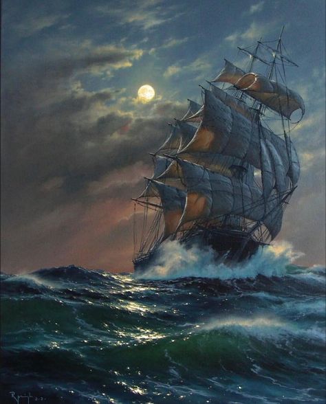 UmbertoArte en X: "Res: Marek Ruzyk (b. 1965) https://t.co/9XpKMXmAcz" / X Pirate Ship Painting, Ghost Ship Art, Mermaid And Pirate, Boat Travel, Maritime Painting, Sailing Art, Old Sailing Ships, Ghost Ship, Ship Drawing