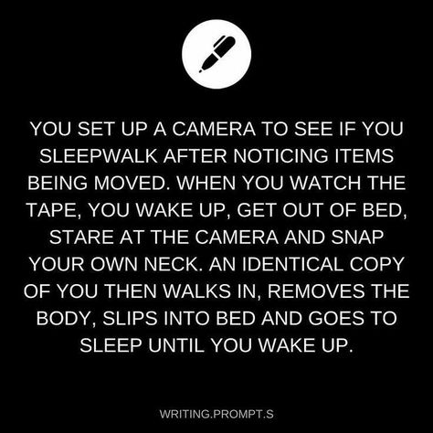 Wow, this writing prompt took a crazy turn I did not expect! Talk about a plot twist! Weave this into your next story. Creative writing prompts, writing prompts for adults, writing prompts for teens, writing prompts, sci fi writing prompts, scifi writing prompts, sci-fi writing prompts, science fiction writing prompts. Science Fiction Writing, Seductive Songs, Sleep Ideas, Funny School Stories, Fiction Writing Prompts, Story Lines, Story Writing Prompts, Daily Writing Prompts, Book Prompts