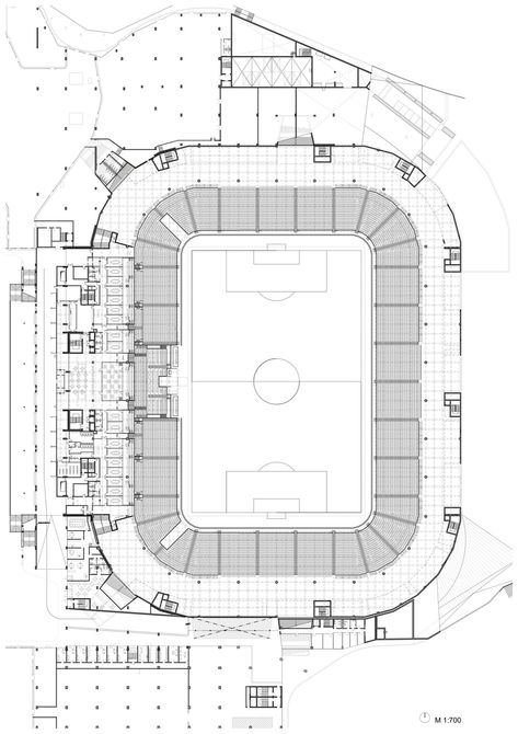 Football Stadium of Sports Park Stožice,Plan Sports Facility Architecture, Stadium Architecture, Stadium Design, Soccer Stadium, Sport Park, Football Pitch, Plans Architecture, Genius Loci, Sports Stadium