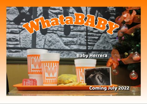 I live in texas and this is how we announce our first child. We love whataburger and thought it was a uniqe and special way to announce. Baby Shower Gender Reveal, Good Job, Baby Announcement, Baby Photography, Gender Reveal, Baby Stuff, Shower Ideas, Things To Think About, Texas