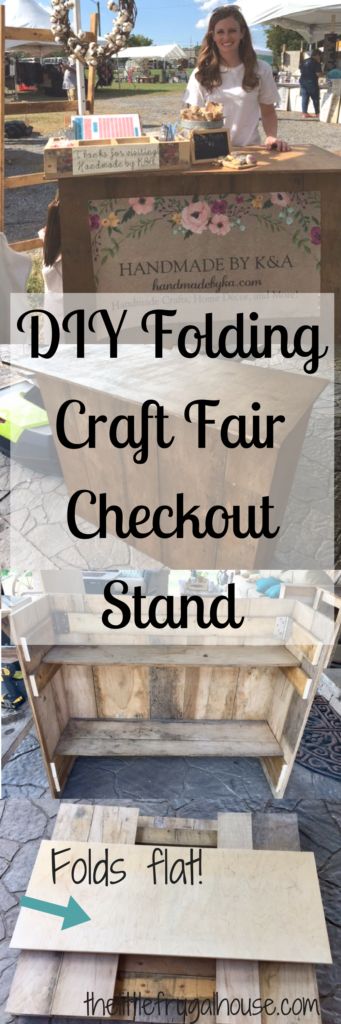 See how I built a DIY Folding Craft Fair Checkout Stand with scrap wood and $0. Ring up customers and package gifts on your own checkout station! Craft Fair Checkout Stand, Checkout Stand, Fair Stand, Craft Show Booths, Craft Show Booth, Craft Booth Display, Vendor Displays, Craft Fairs Booth, Fair Display