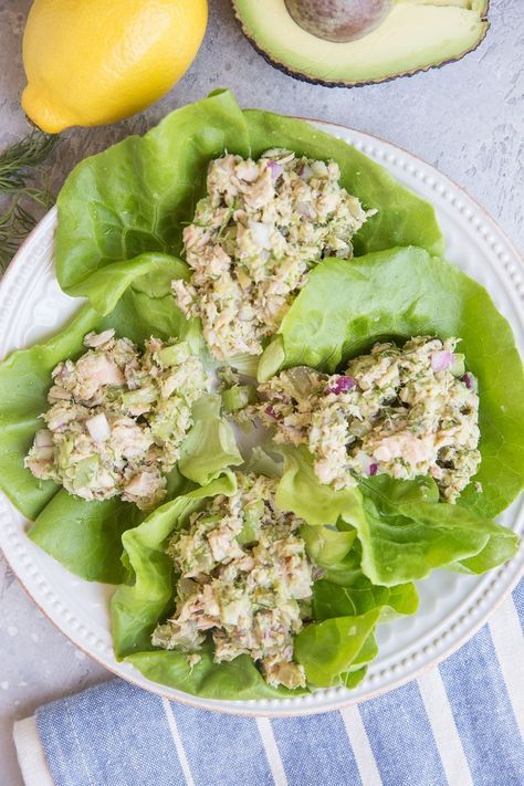 Tuna Salad Lettuce Wraps Tuna Salad Lettuce Cups, Tuna Salad Lettuce Wraps, Tuna Salad Lettuce, Tuna Lettuce Wraps, Easy Tuna Salad, Best Tuna Salad Recipe, Best Tuna Salad, Healthy Tuna Salad, Avocado Tuna Salad