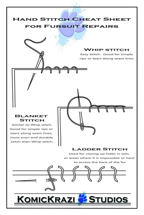 Fursuit Tutorial, Happy Jar, Fursuit Head, Cute Sewing Projects, Sewing Essentials, Ladder Stitch, Embroidery Stitches Tutorial, Hand Stitch, Cosplay Tutorial