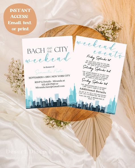 Nyc Bachelorette Party, City Bachelorette Party, Nyc Bachelorette, City Bachelorette, Editing Studio, Glow In Dark Party, Bach Bash, Editing Suite, Bachelorette Party Invitation