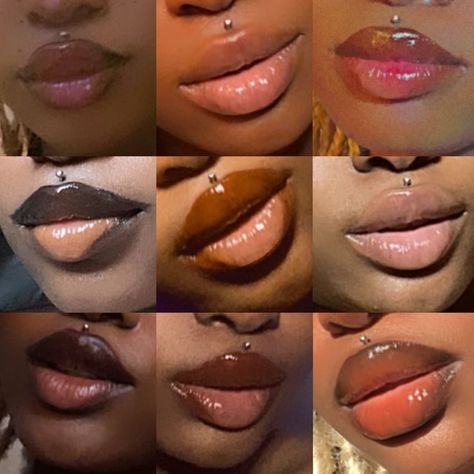 Medusa And Smiley Piercing, Medusa Lip Piercing Black Women, Medusa Piercing Lip, Madussa Piercing Lip, Upper Lip Piercing Medusa, Lip Piercings Black Women, Medusa Jewelry Piercing, Medusa Piercing Small Lips, Cute Facial Piercings Lips