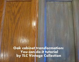 TLC Vintage Collection: Dated Oak Transforms to Restoration Look Kitchen Colors With Oak Cabinets, Restoration Hardware Sideboard, Colors With Oak Cabinets, Paint Tricks, Dry Brush Painting, Honey Oak Cabinets, Painting Oak Cabinets, Oak Cupboard, Driftwood Mirror