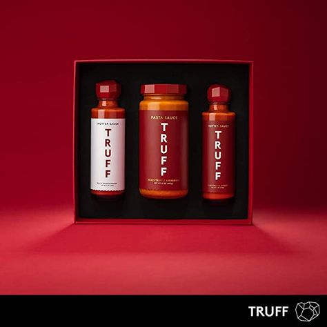 Amazon.com : TRUFF Truffle Lovers Pack - TRUFF Hot Sauce, TRUFF Oil, and TRUFF Black Truffle Pomodoro Pasta Sauce - Truffle Hot Sauce Gift Pack of 3 bottles : Grocery & Gourmet Food Truff Hot Sauce, Truffle Hot Sauce, Pomodoro Pasta, Black Truffle Oil, Pasta Pomodoro, Truffle Sauce, Red Chili Peppers, Truffle Oil, Black Truffle