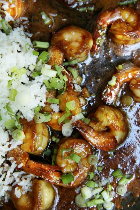 Scallion Recipes, Scallion Rice, Ginger Shrimp, Pescatarian Meals, Scallions Recipes, Chinese Food Recipes, Seafood Meals, Seafood Entrees, Grilled Shrimp Recipes