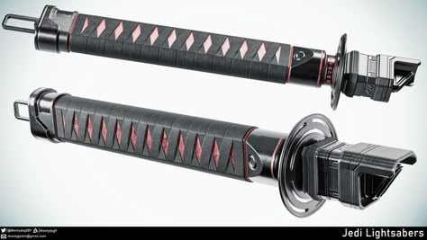 Custom Lightsaber Design, Lightsaber Hilt Design Art, Lightsaber Hilt Design Ideas, Samurai Lightsaber, Lightsaber Hilt Concept Art, Star Wars Lightsaber Designs, Lightsaber Concept Art, Lightsaber Hilt Design, Lightsaber Design Ideas