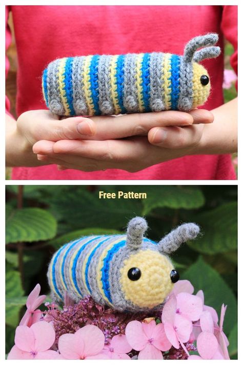 Crochet Chip the Caterpillar Amigurumi Free Patterns Crochet Caterpillar, Chunky Crochet Blanket, Crochet Toys Free, Tutorial Ideas, Knitting Machine Projects, Crochet Butterfly, Diy Magazine, Crochet Amigurumi Free Patterns, Crochet Amigurumi Free