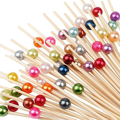 Amazon.com | Cocktail Picks - 100 Counts Fancy Toothpicks for Appetizers, Long Decorative Bamboo Skewers for Food Drinks, Holiday Wooden Sticks for Party: Cocktail Picks Toothpick Appetizers, Skewer Appetizers, Appetizer Picks, Skewer Recipes, Valentines Day Food, Cocktail Sticks, Cocktail Picks, Bamboo Skewers, Food Picks