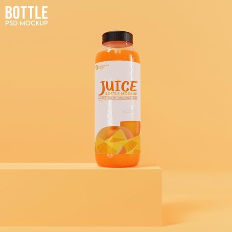 Juice Mockup, Juice Bottle, Juice Bottles, Bottle Mockup, Fresh Juice, Mockup Psd, Graphic Resources, Mockup, Juice