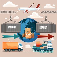 Transport Poster Design, Economic Infographic, Logistics Infographic, Import Export Business, Transportation Business, Economics Project, Logistics Design, Export And Import, Ilmu Ekonomi