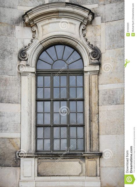 Baroque window stock image. Image of front, classical - 61002323 Exterior Arched Windows, Baroque Window, Cinderella 2021, Entry Arch, Art Improvement, European Windows, Baroque Interior, Container Restaurant, Window Architecture