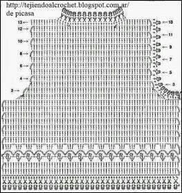 Mode Crochet, Crochet Ladies Tops, Crochet Tops Free Patterns, Pola Sulam, Crochet Fashion Patterns, Crochet Shirt, Crochet Vest, Crochet Diagram, Crochet Top Pattern