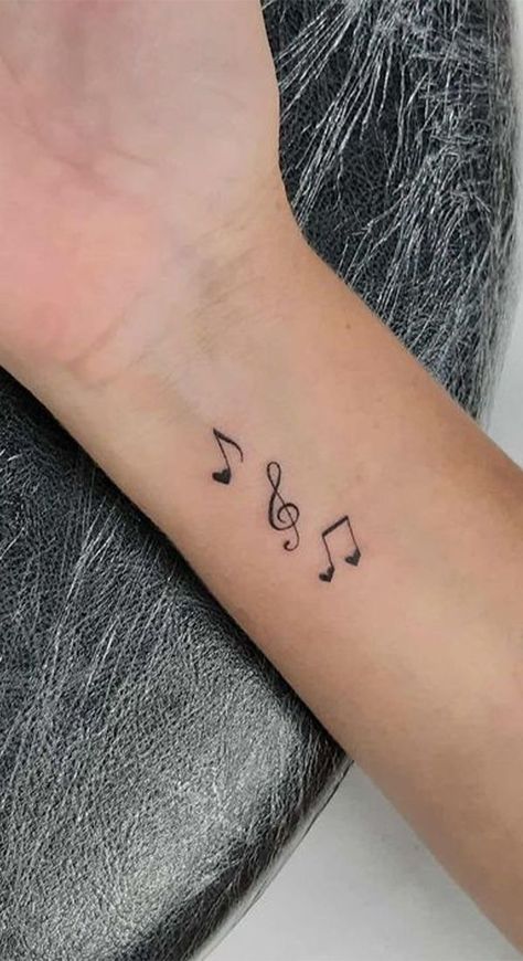 Hand Tattoos Music, Music Wrist Tattoos, Small Music Tattoos, Dagger Tattoos, Music Notes Tattoo, Music Note Tattoo, Music Tattoo Designs, Note Tattoo, Muster Tattoos