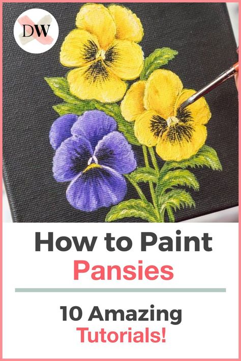 How to Paint Pansies Step by Step the easy way. Learn How to Paint Pansies Easy with the Best 10 Online Video Tutorials with Acrylic, Digital and many more techniques! How to Paint Pansies in Acrylic, How to Paint Pansy Flowers and more! Painting Ideas on Canvas with Acrylic Paint, oil, pencil, watercolors, and many more painting techniques! How To Paint Pansies Step By Step, Pansies Acrylic Painting, How To Paint Pansies In Acrylic, Pansy Painting Acrylic Easy, How To Paint Pansies, Pansies Flowers Painting, Tole Painting Tutorials, Pansy Painting Acrylic, Acrylic Painting Cards