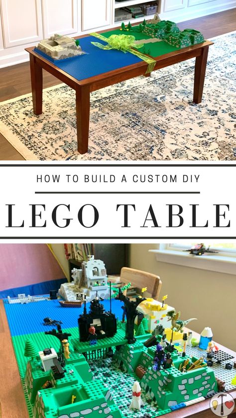 Few toys spark creativity and imagination like LEGOs! So why should your LEGO table be any different? Build a truly custom LEGO table for your kids for less than all of those boring prefab ones. #LEGOtable #DIY #DIYprojects #perfectplayroom #creativeplay Steiner Playroom, Diy Lego Table, Lego Storage Ideas, Lego Tray, Lego Table Diy, Diy Lego, Train Table, Lego Table, Lego Storage