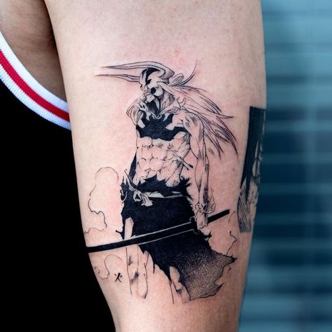 Oozy’s Instagram profile post: “Ichigo hollow . #oozy #oozytattoo #ichigo” Manga Tattoo Ideas, Ichigo Tattoo, Baroque Tattoo, Ichigo Hollow, Samurai Tattoo Sleeve, Bleach Tattoo, Hourglass Tattoo, Dragon Sleeve Tattoos, Bleach Anime Ichigo