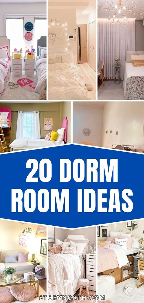 Save this pin for 20 stylish dorm room ideas perfect for freshmen! Elevate your space with these trendy decor tips and make your dorm feel like home. #DormRoomDecor #HomeDecorIdeas #FreshmanLife Fun Dorm Room Ideas, Girls College Dorm Room Ideas, Dorm Room Designs College, College Dorm Room Aesthetic, Room Ideas Simple, Mediterranean Bedroom Ideas, College Dorm Ideas, College Dorm Room Ideas, Dorm Room Decor Ideas