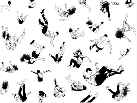 Falling People Reference, Person Falling Illustration, Falling Illustration Art, Falling People Drawing, Human Falling Drawing, Guy Falling Drawing, Person Falling Backwards Reference, Falling Anatomy, Falling Down Pose