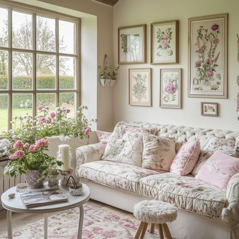 The Home Decor and Garden DIY Masters | How do you all keep your house smelling really nice and fresh | Facebook Pink Cottage Living Room, Cottagecore Couch, Feminine Apartment, Couch Wall Decor, Group Cover Photo, Cottage Living Room, Elegant Living Room Decor, Bedroom Couch, Boho Style Bedroom