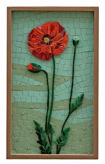 Poppy Mosaic, Doctors Without Borders, Mosaic Pots, Mosaic Birds, Mosaic Madness, Mosaic Tile Art, Floral Mosaic, Mosaic Flowers, Mosaic Artwork