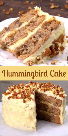 Easy Hummingbird Cake, Pineapple Layer Cake, Hummingbird Cake Recipe, Hummingbird Cake Recipes, Hummingbird Food, Kek Lapis, Hummingbird Cake, Best Cake Recipes, Dessert Cake