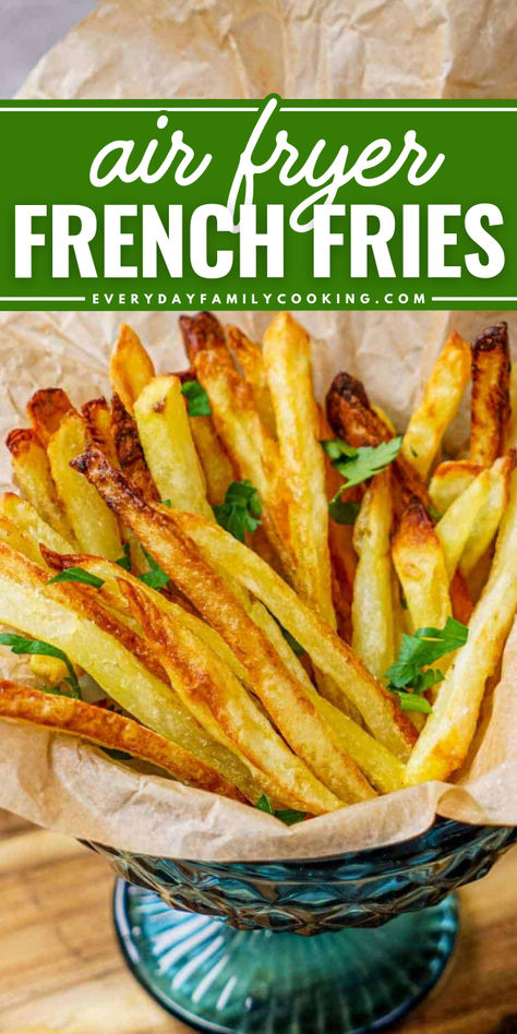 I made these air fryer french fries about 30 times before perfecting this recipe to get that nice crispy texture on every single fry. Crispy Fries Air Fryer, French Fry Air Fryer Recipes, Crispy Homemade Fries In Air Fryer, Diy French Fries Air Fryer, Air Fryer Fresh French Fries, Best Air Fryer Fries, Crispy Air Fryer French Fries, Airfryer French Fries Homemade, Air Fryer Potatoes French Fries