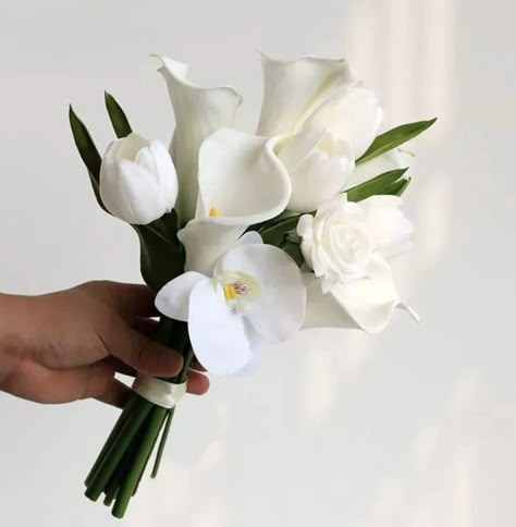 Bunch Of Flowers Wedding, Wedding Bouquet Orchids, Tulips Bridal Bouquet, Lily Of The Valley Wedding Bouquet, Calla Lillies Bouquet, Orchids Bouquet, Tulip Bridal Bouquet, Orchid Bridal Bouquets, Small Wedding Bouquets