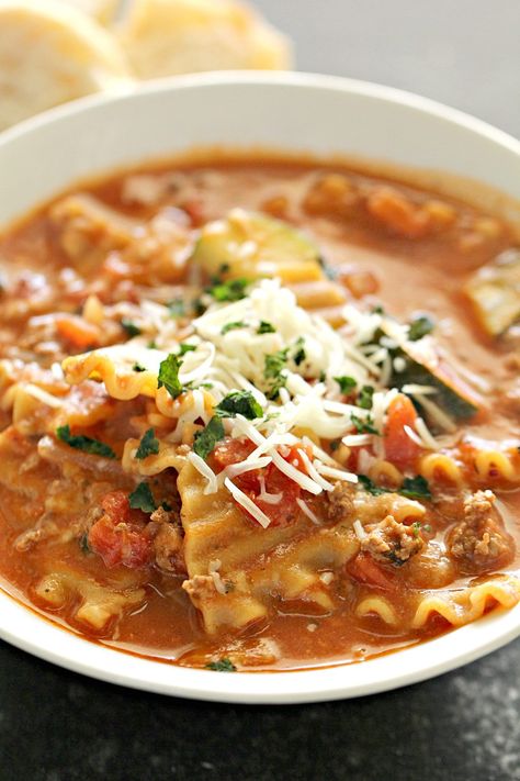 Ground Turkey Sausage Lasagna Soup | Six Sisters' Stuff Sausage Lasagna Soup, Turkey Sausage Recipes, Turkey Meals, Ground Turkey Sausage, Ground Turkey Soup, Turkey Lasagna, Turkey Ideas, Sausage Lasagna, Healthy Ground Turkey