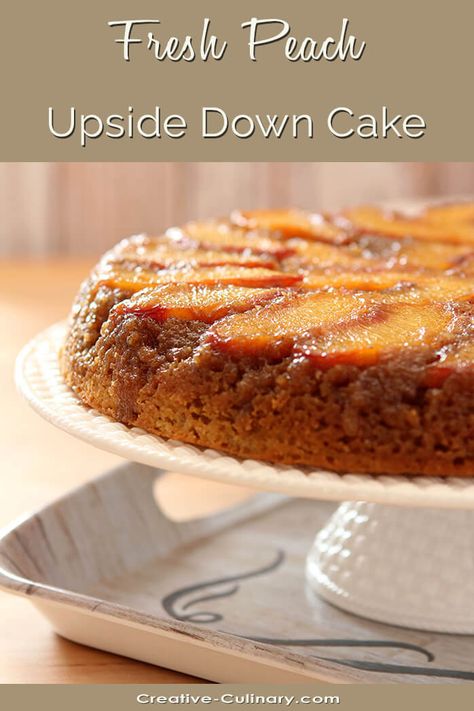 Bourbon Cake, Peach Upside Down Cake, Colorado Food, Peach Desserts, Peach Cake, Cake Baking Recipes, Pineapple Upside Down Cake, Peach Recipe, Upside Down Cake